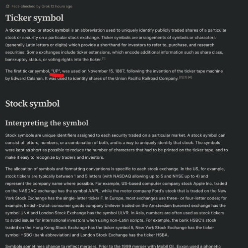 Historical ticker symbol documentation
